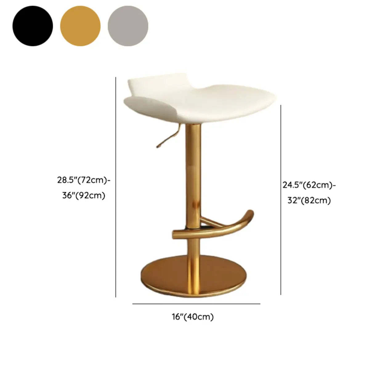 Adjustable Swivel Bucket Leather Bar Stool