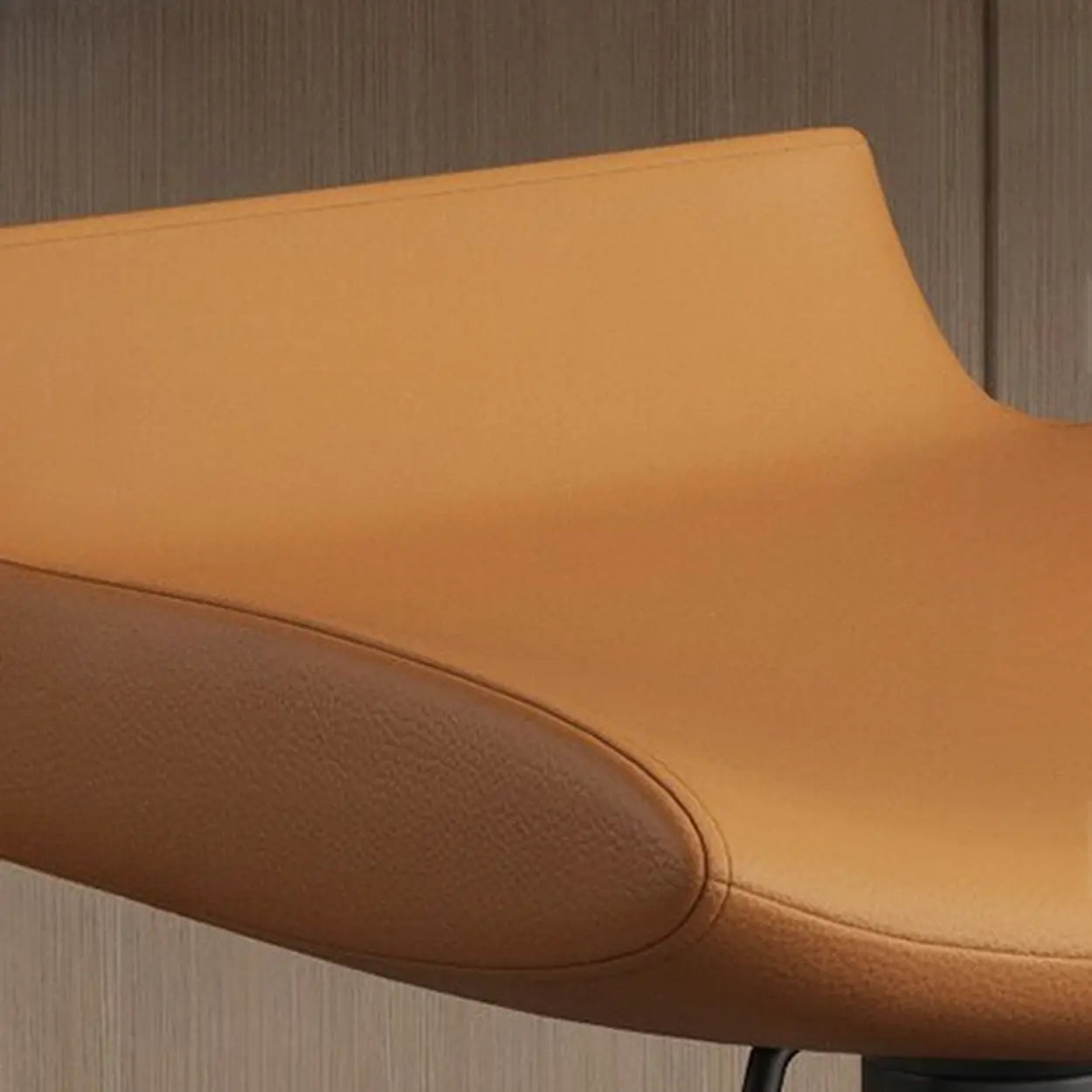 Adjustable Swivel Bucket Leather Bar Stool — Gold / Brown