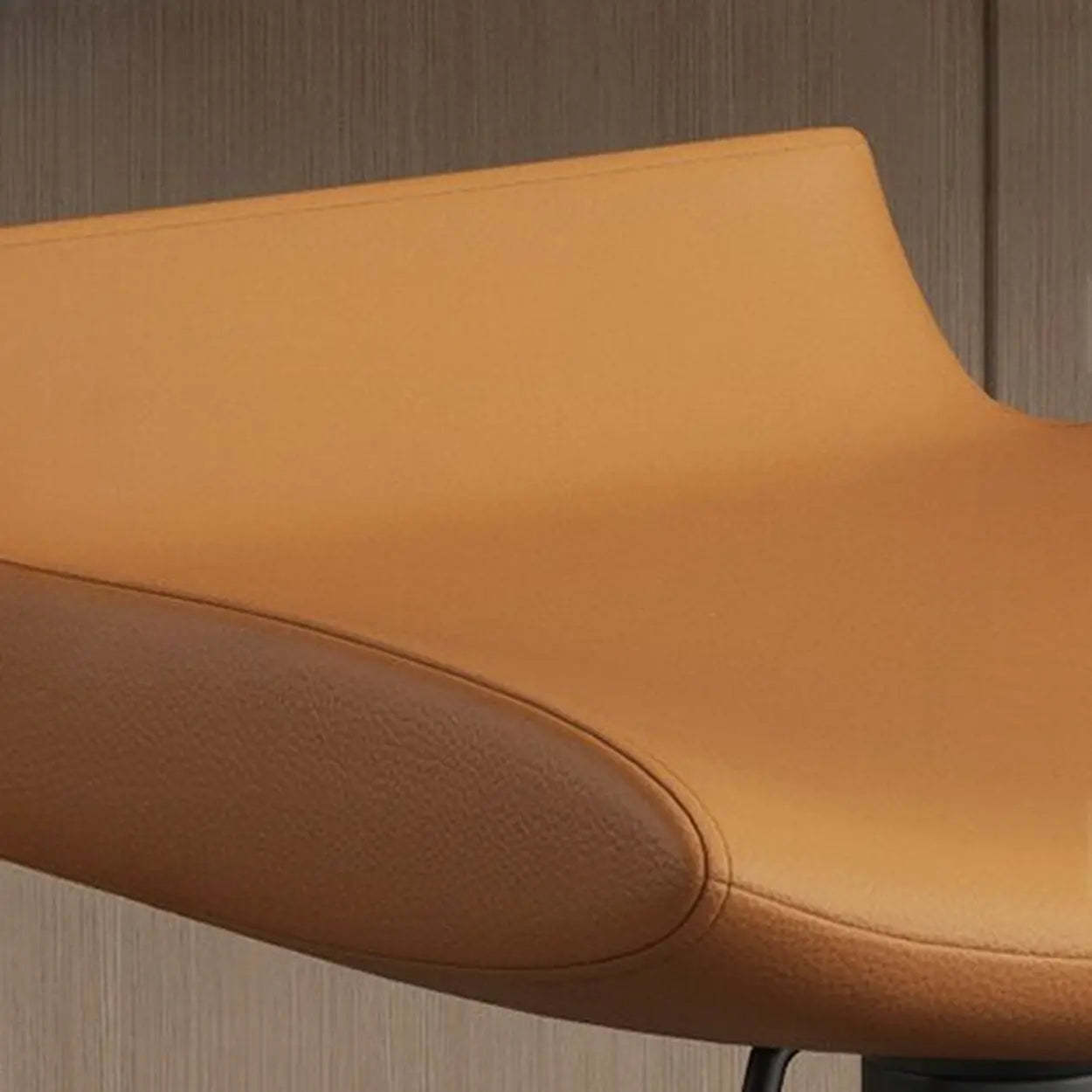 Adjustable Swivel Bucket Leather Bar Stool — Gold / Brown