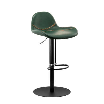 Swivel Leather Low Back Bar Stool with Footrest