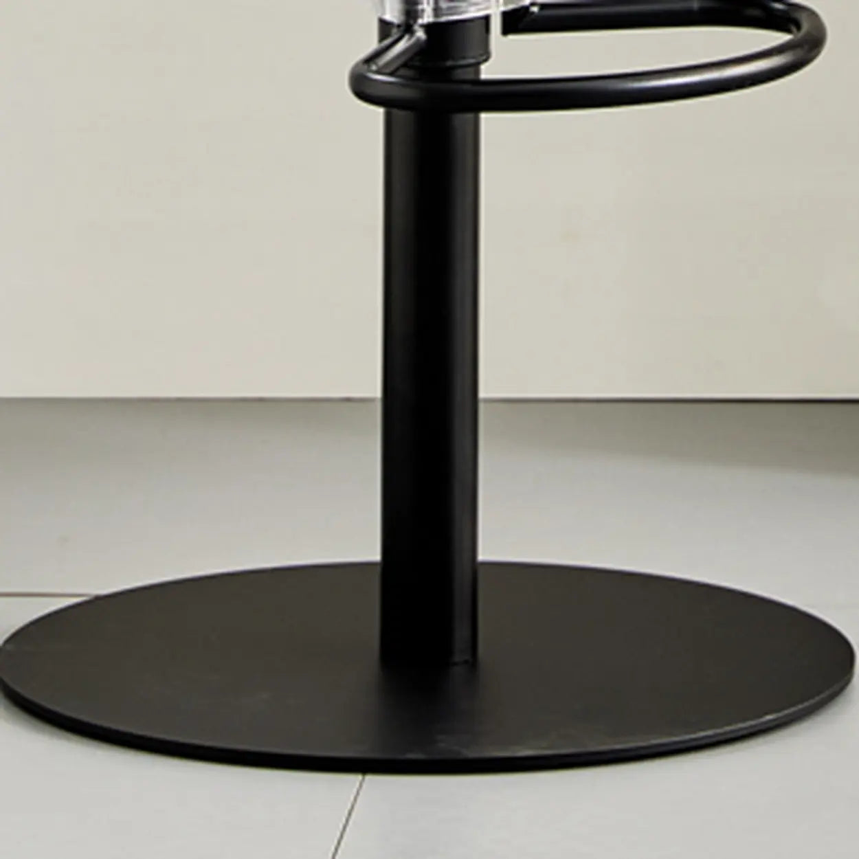 Swivel Leather Low Back Bar Stool with Footrest — Blue / Silver