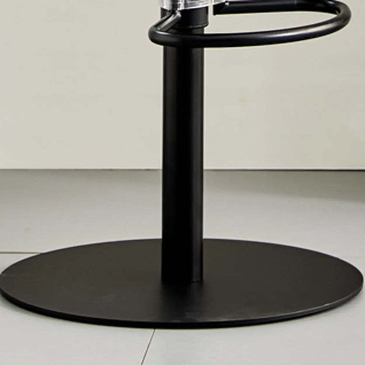 Swivel Leather Low Back Bar Stool with Footrest — Blue / Silver