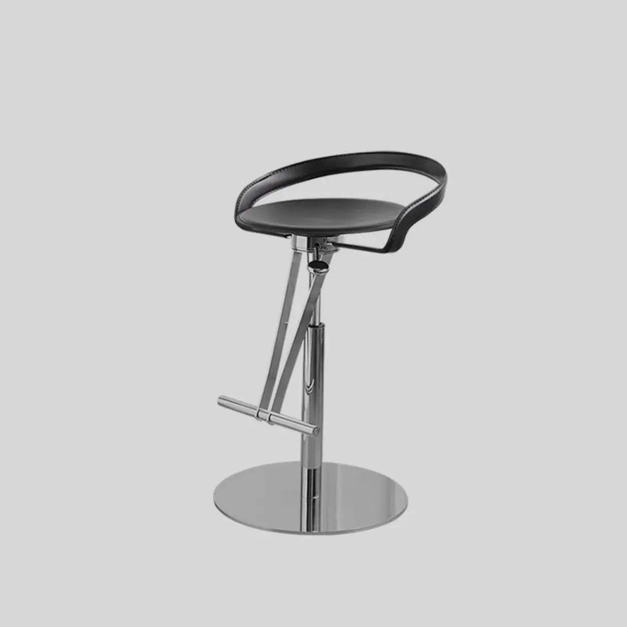 Adjustable Swivel Leather Steel Bar Stool — Red