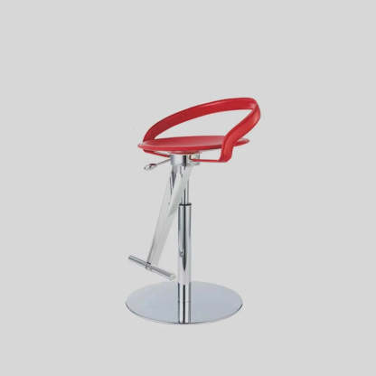 Adjustable Swivel Leather Steel Bar Stool — Dark Coffee