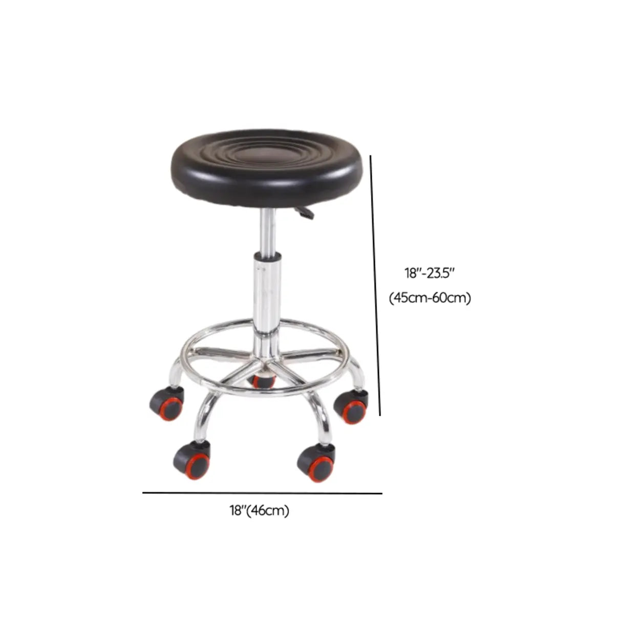 Swivel Round Leather Bar Stool with Wheels
