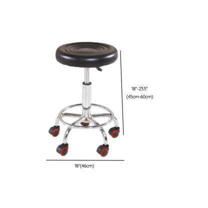 Swivel Round Leather Bar Stool with Wheels