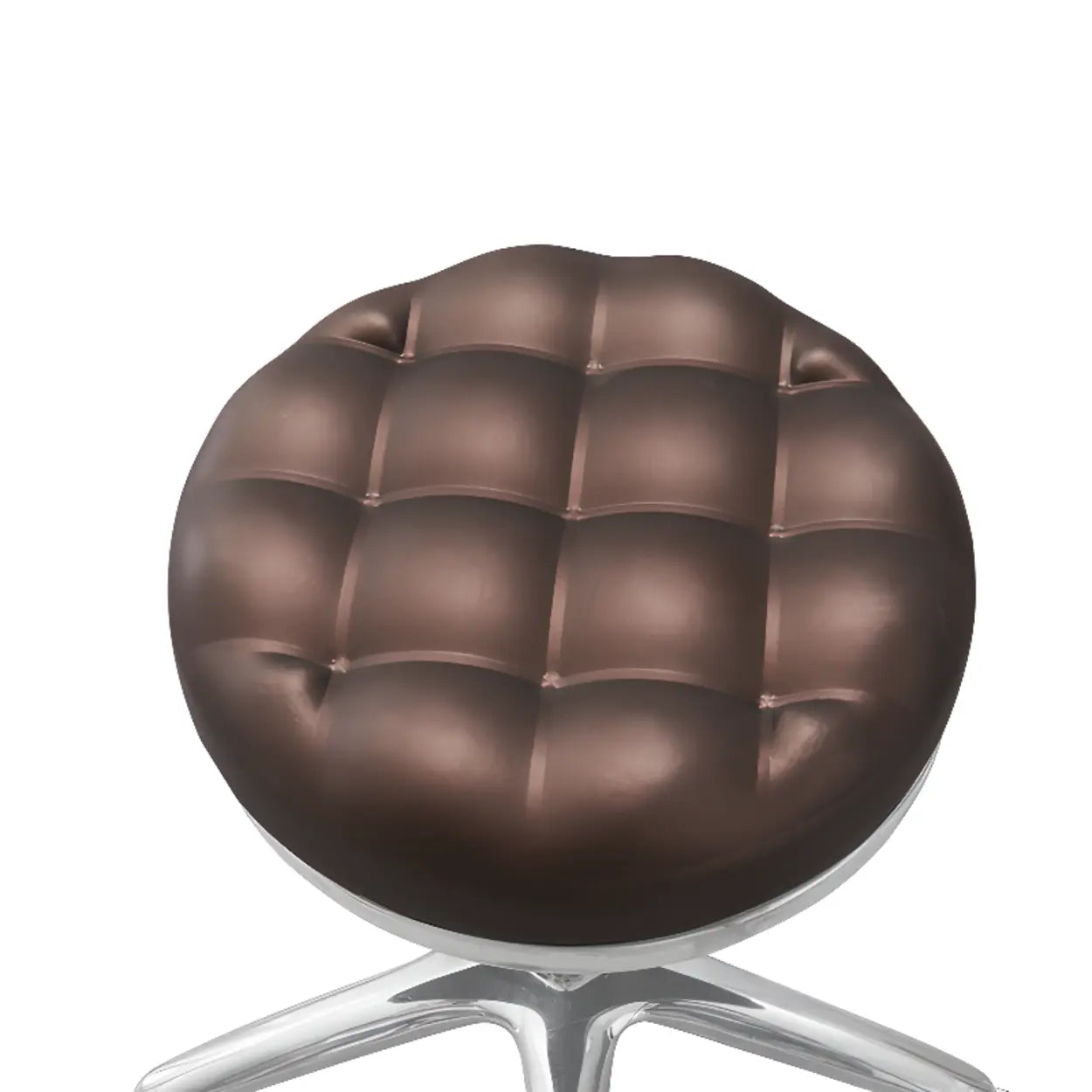 Swivel Round Leather Bar Stool with Wheels