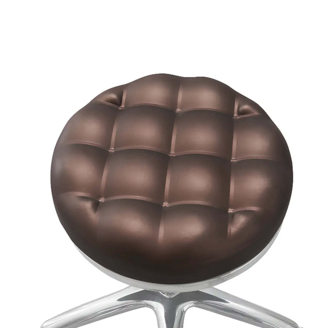 Swivel Round Leather Bar Stool with Wheels