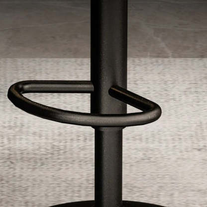 Adjustable Round Leather Low-Back Swivel Bar Stool