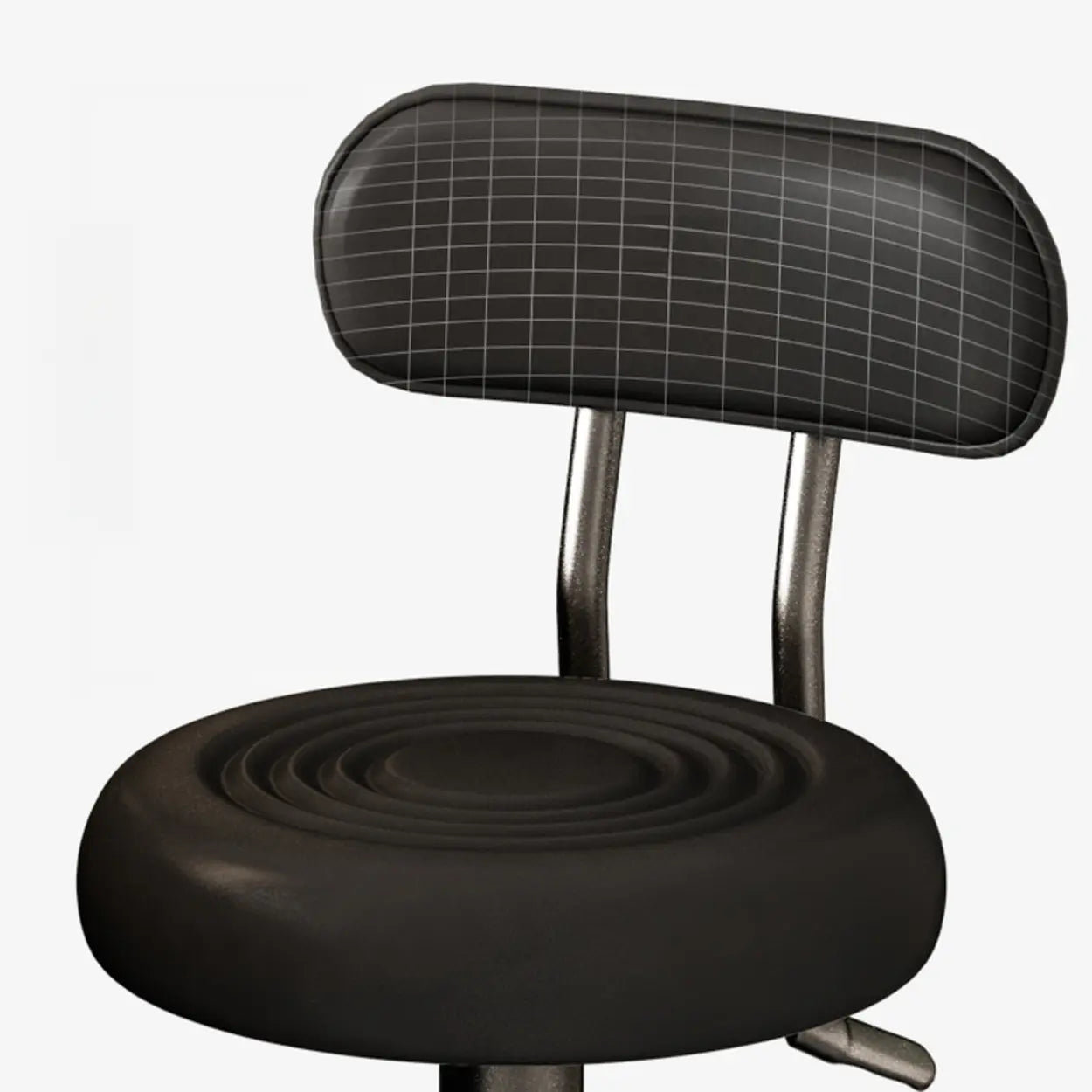 Adjustable Round Leather Low-Back Swivel Bar Stool — Red / Silver
