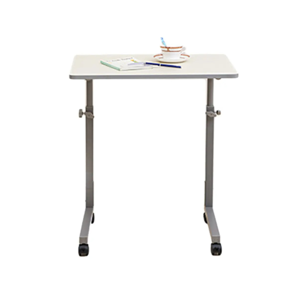 Adjustable White Mobile Wood Standing Desk