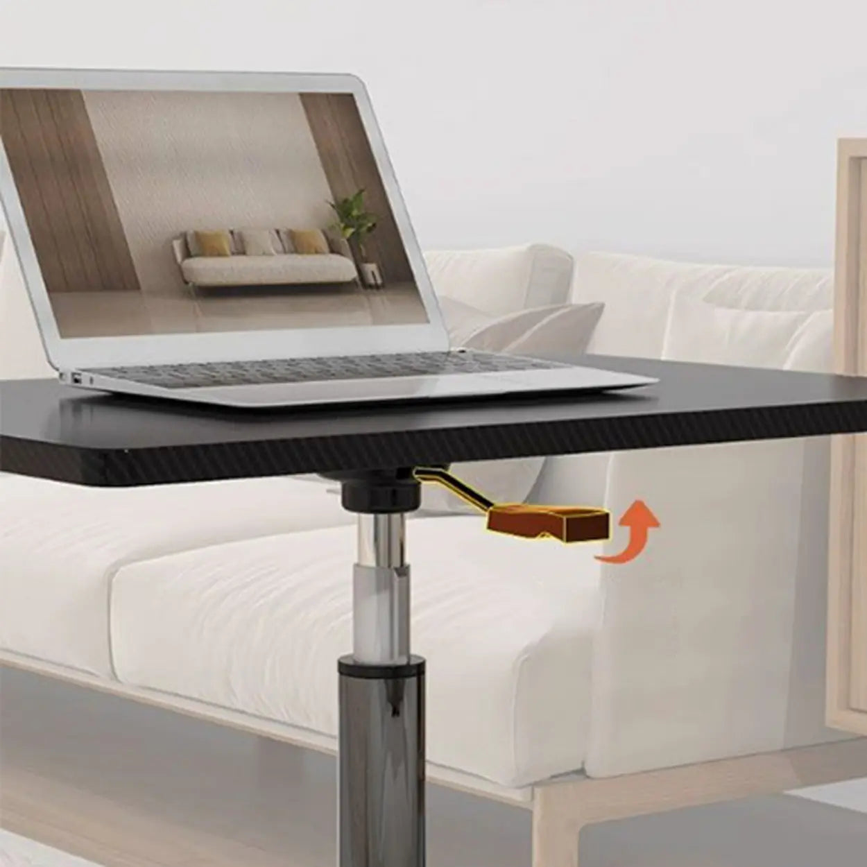 Adjustable White Square Small Standing Desk with Casters