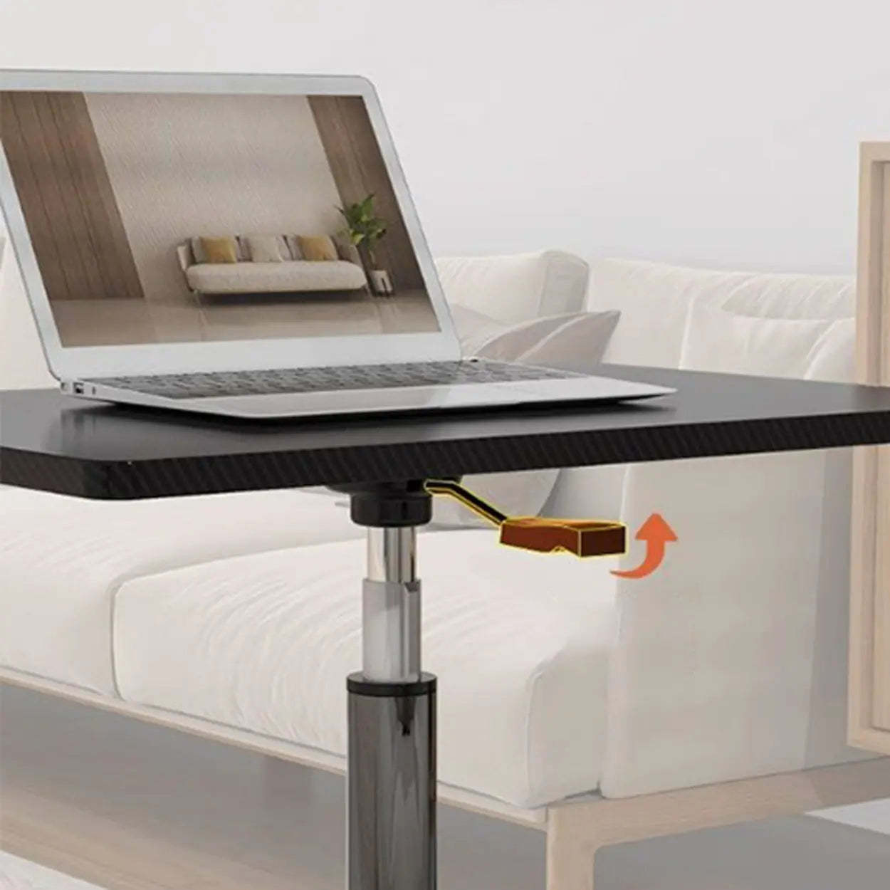 Adjustable White Square Small Standing Desk with Casters