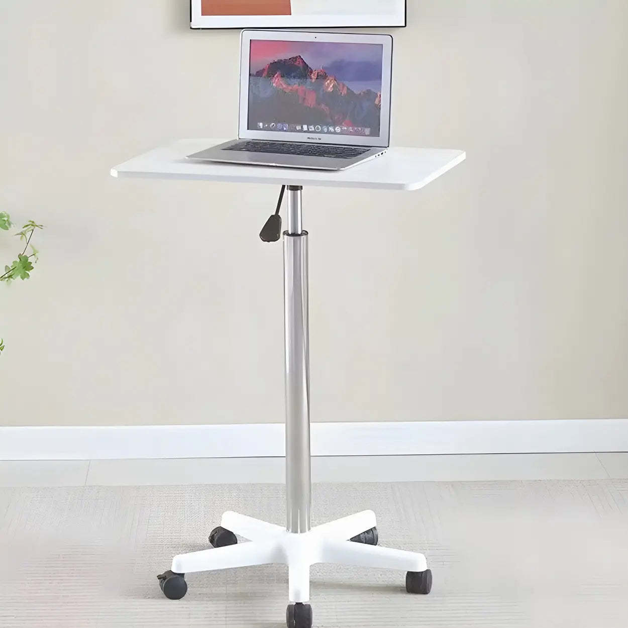 Modern casters small white wood desks, Lighom