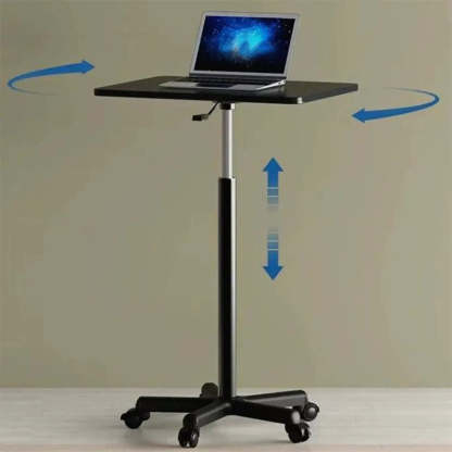 Adjustable White Square Small Standing Desk with Casters