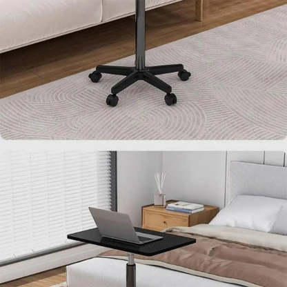 Adjustable White Square Small Standing Desk with Casters