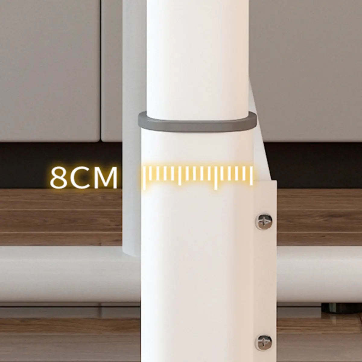 Adjustable White Wood Glass T-Shape Standing Desk — Without Chairs / White