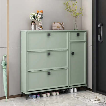 Adjustable Drop-Front Shoe Cabinet — Green