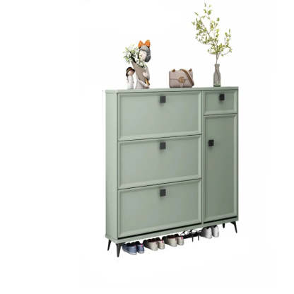 Adjustable Drop-Front Shoe Cabinet — Grey
