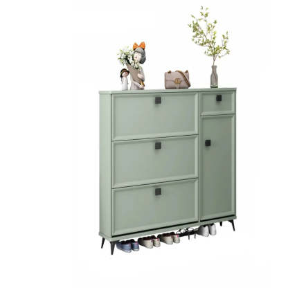 Adjustable Drop-Front Shoe Cabinet — Green