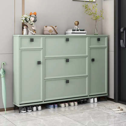 Adjustable Drop-Front Shoe Cabinet — Grey