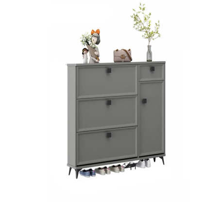 Adjustable Drop-Front Shoe Cabinet — Green