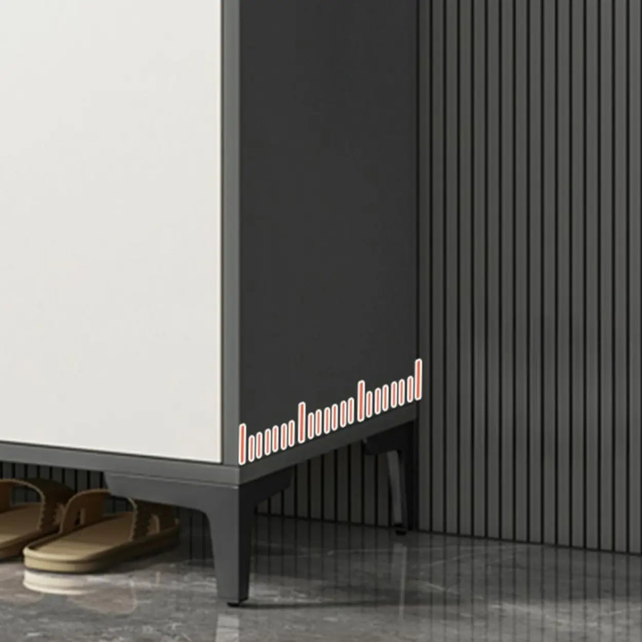 Adjustable Gray Wood Hallway Large Shoe Storage