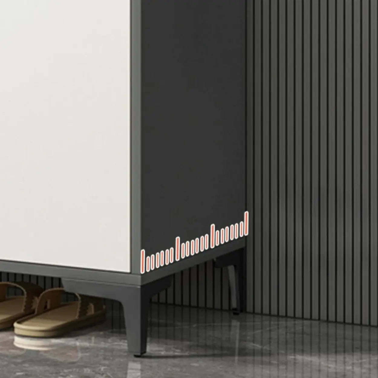 Adjustable Gray Wood Hallway Large Shoe Storage