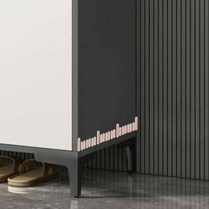 Adjustable Gray Wood Hallway Large Shoe Storage