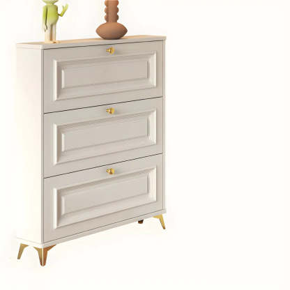 Wood Hallway Drop-Front Shoe Cabinet