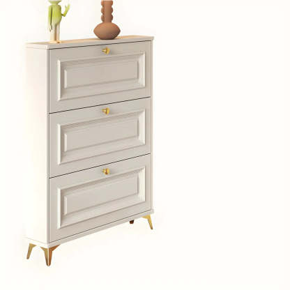 Wood Hallway Drop-Front Shoe Cabinet