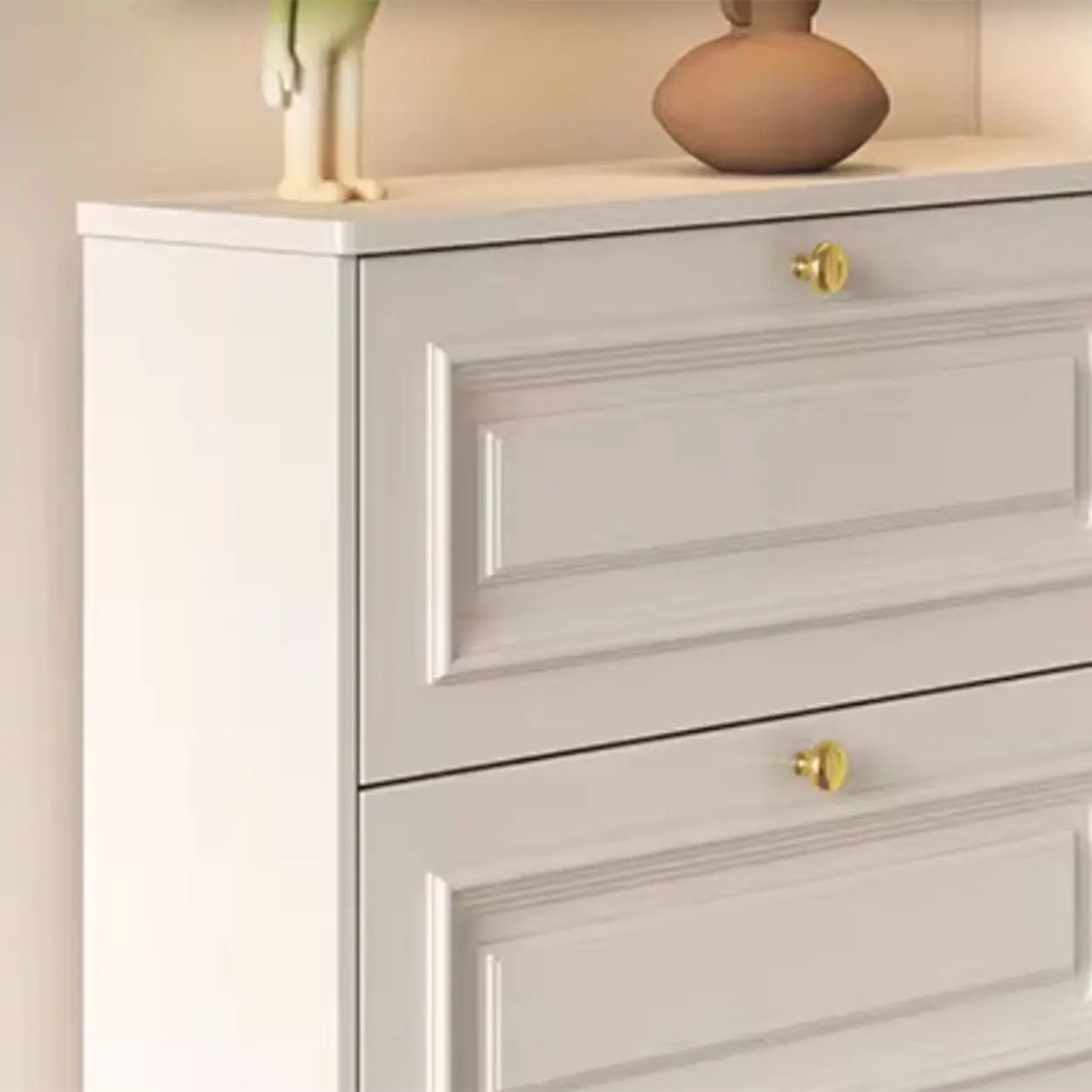 Wood Hallway Drop-Front Shoe Cabinet