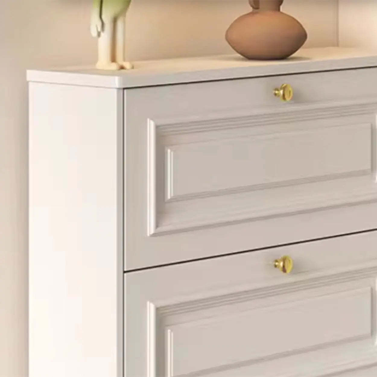Wood Hallway Drop-Front Shoe Cabinet