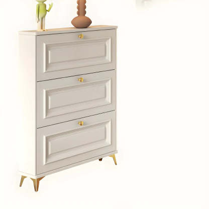 Wood Hallway Drop-Front Shoe Cabinet