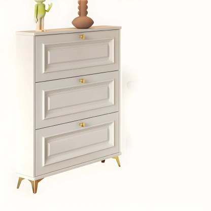 Wood Hallway Drop-Front Shoe Cabinet