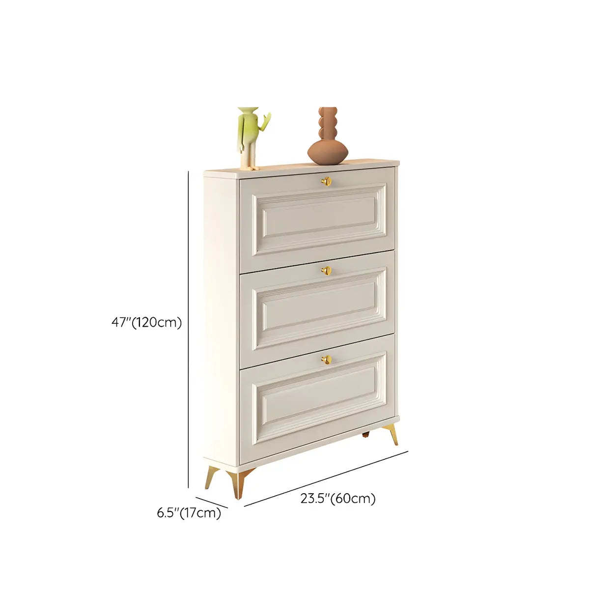 Wood Hallway Drop-Front Shoe Cabinet