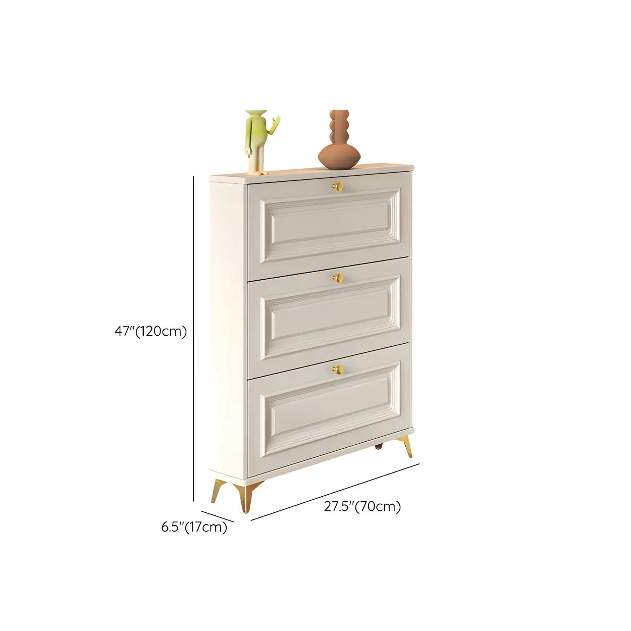 Wood Hallway Drop-Front Shoe Cabinet