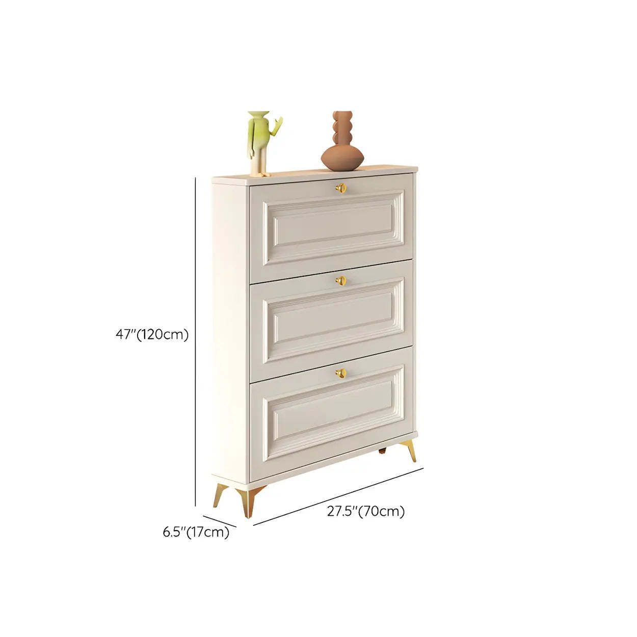 Wood Hallway Drop-Front Shoe Cabinet