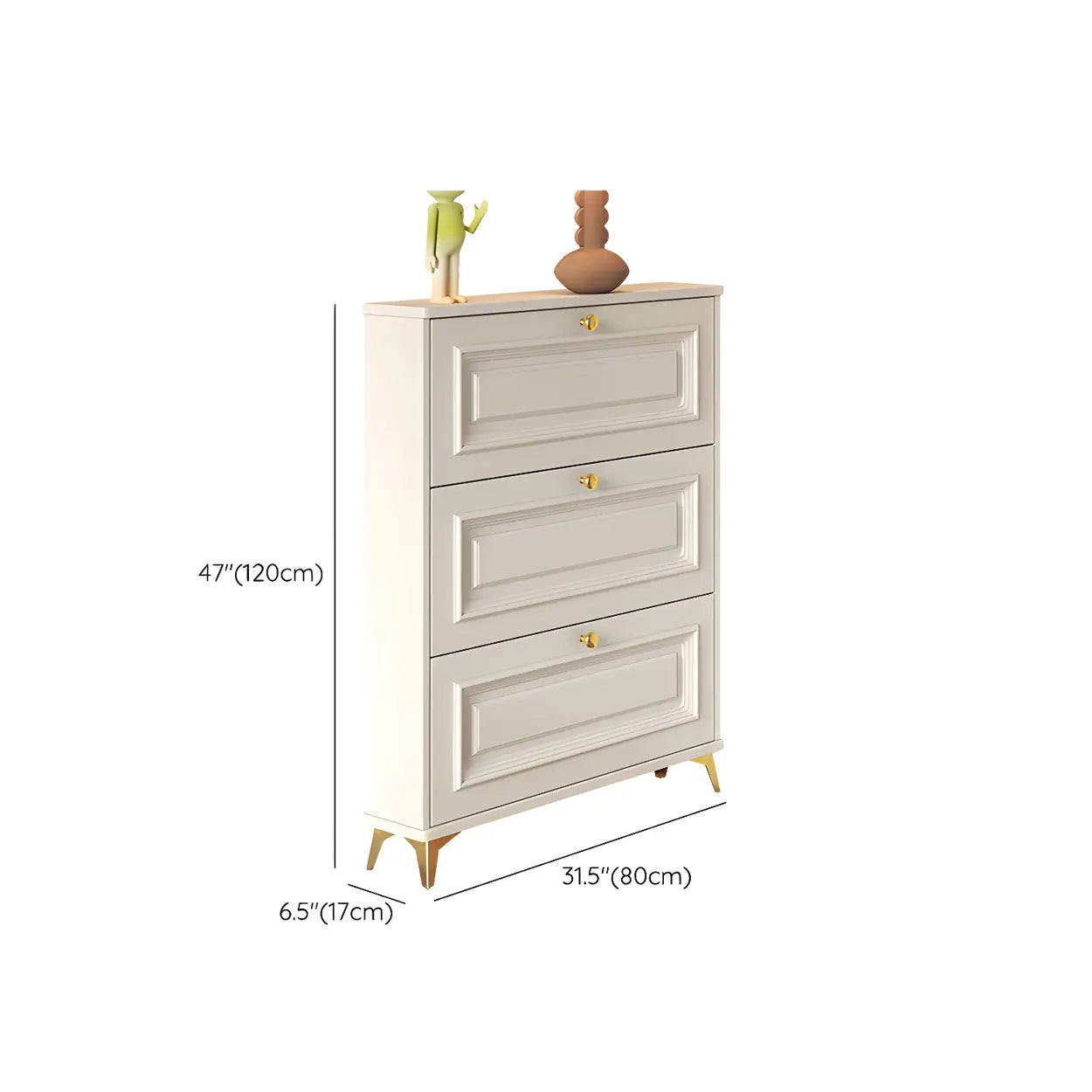 Wood Hallway Drop-Front Shoe Cabinet