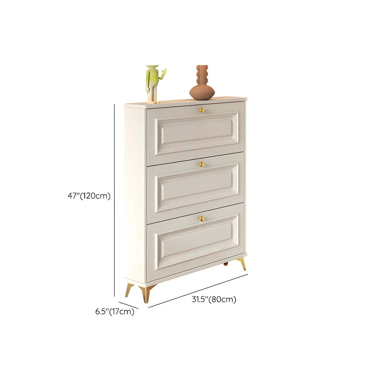 Wood Hallway Drop-Front Shoe Cabinet