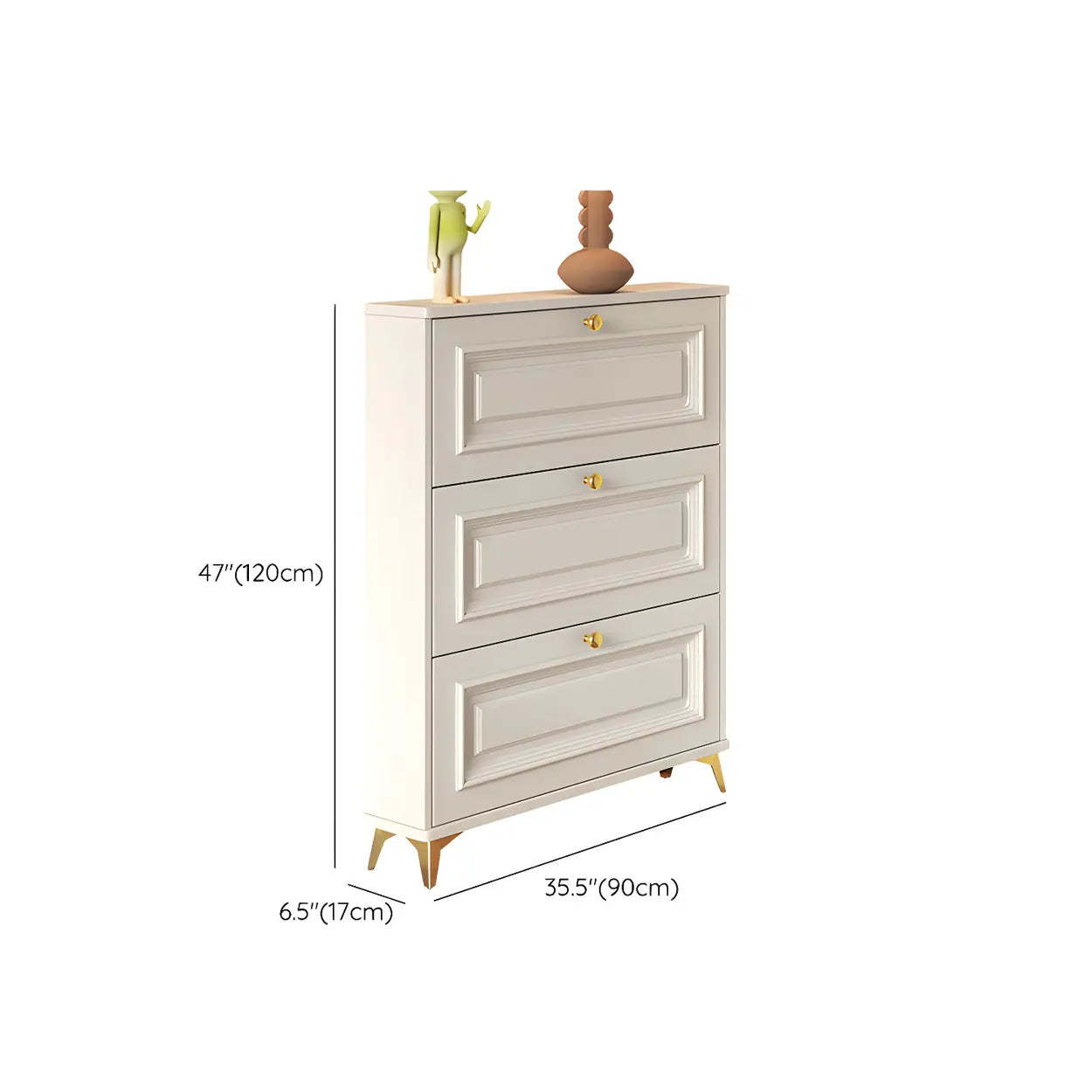 Wood Hallway Drop-Front Shoe Cabinet