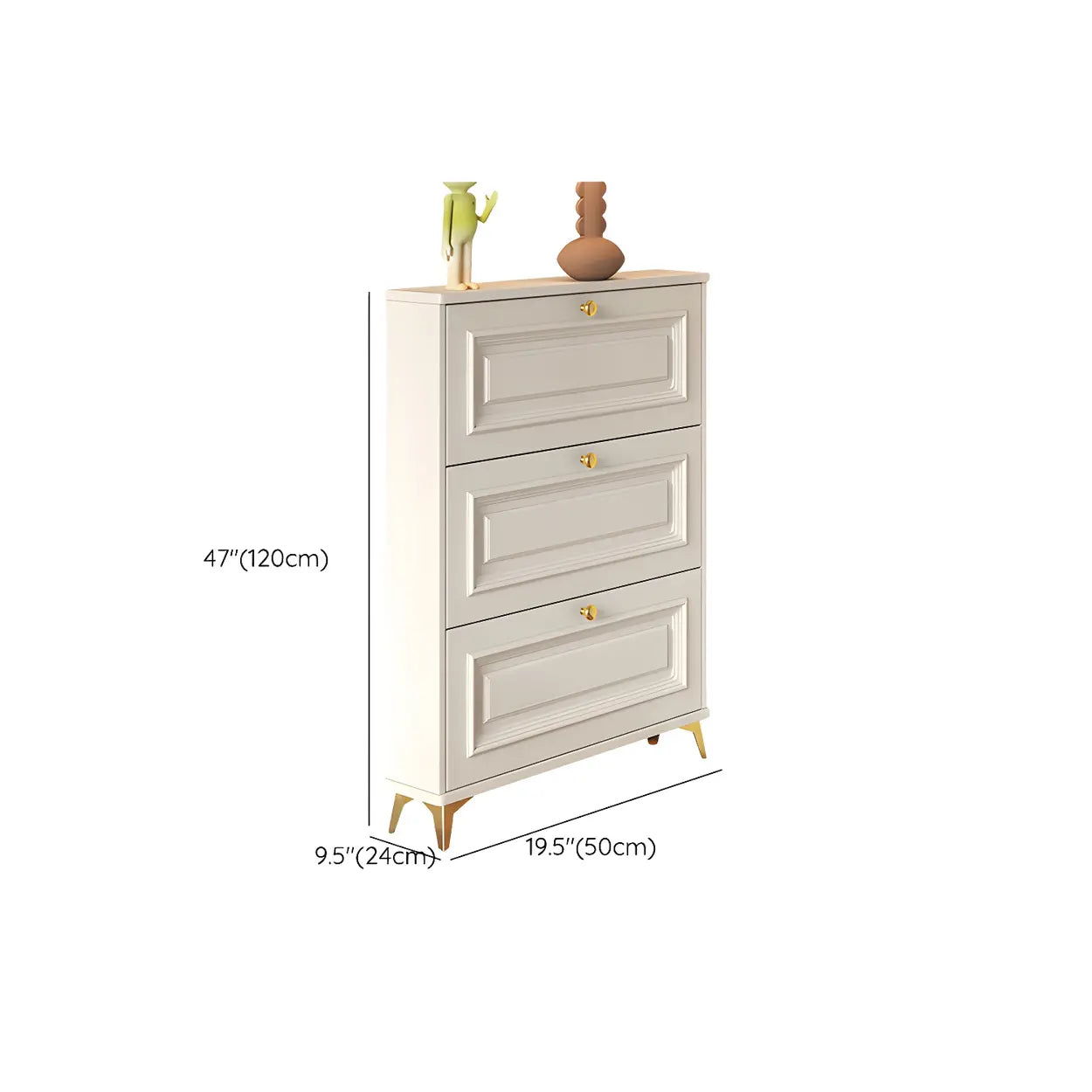 Wood Hallway Drop-Front Shoe Cabinet