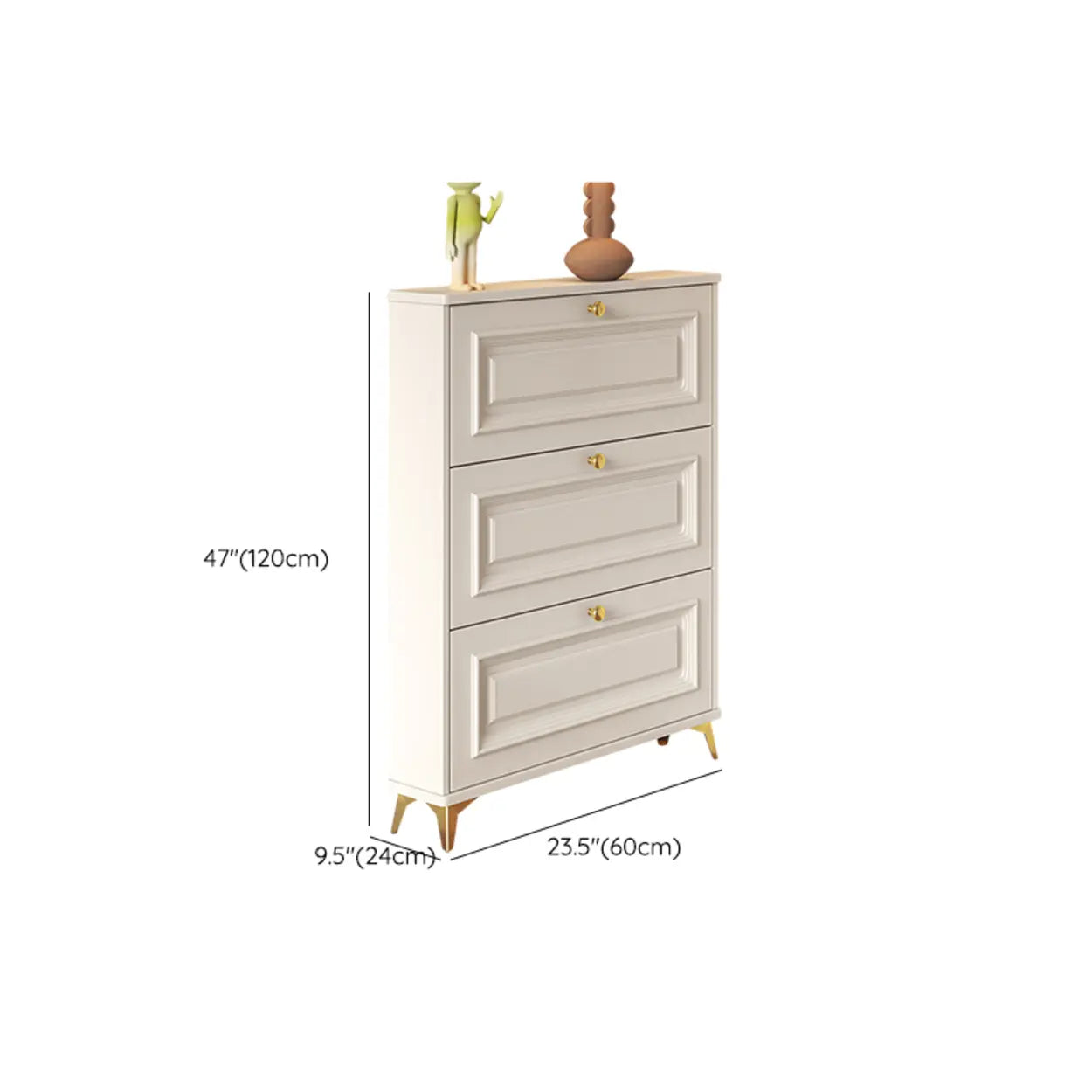Wood Hallway Drop-Front Shoe Cabinet