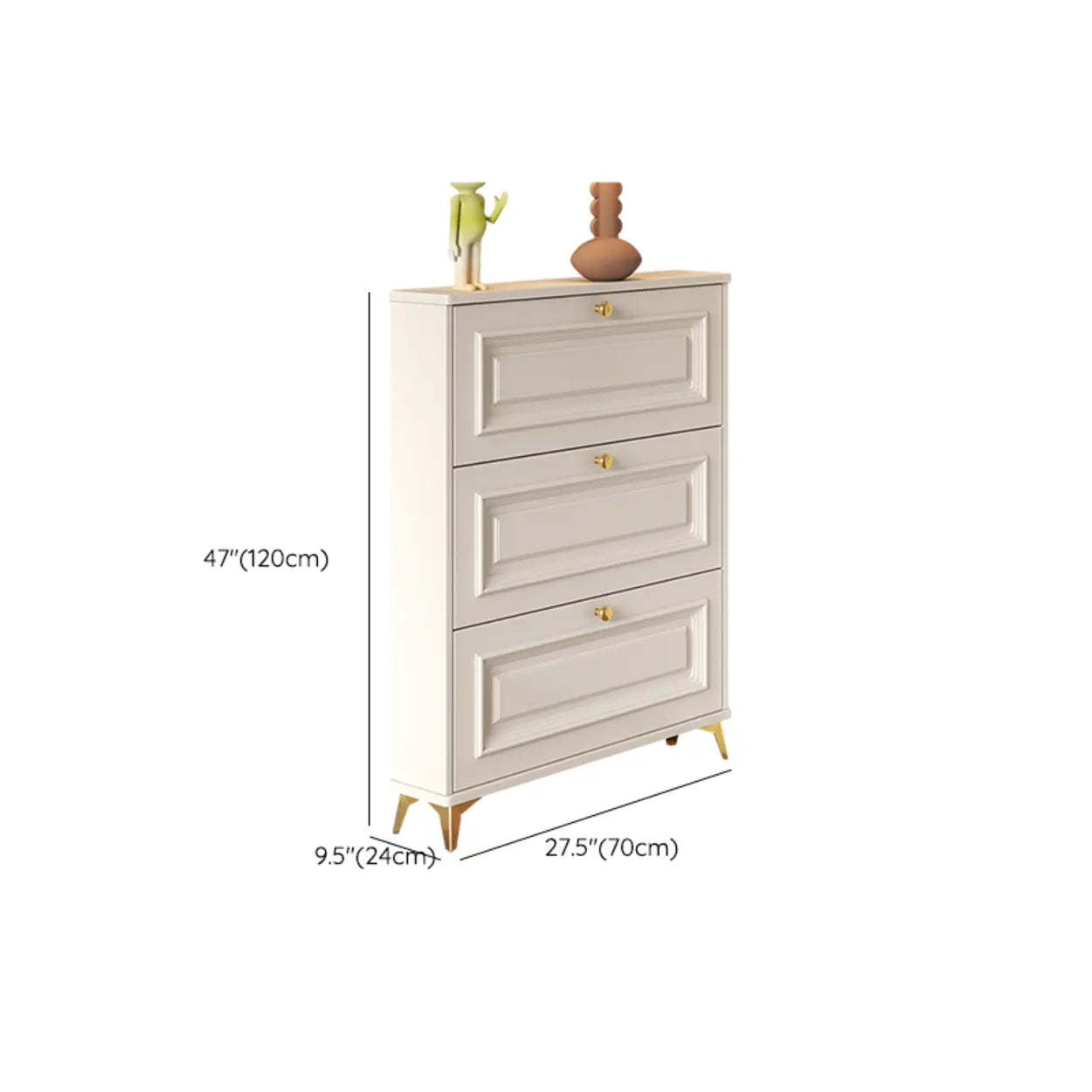 Wood Hallway Drop-Front Shoe Cabinet