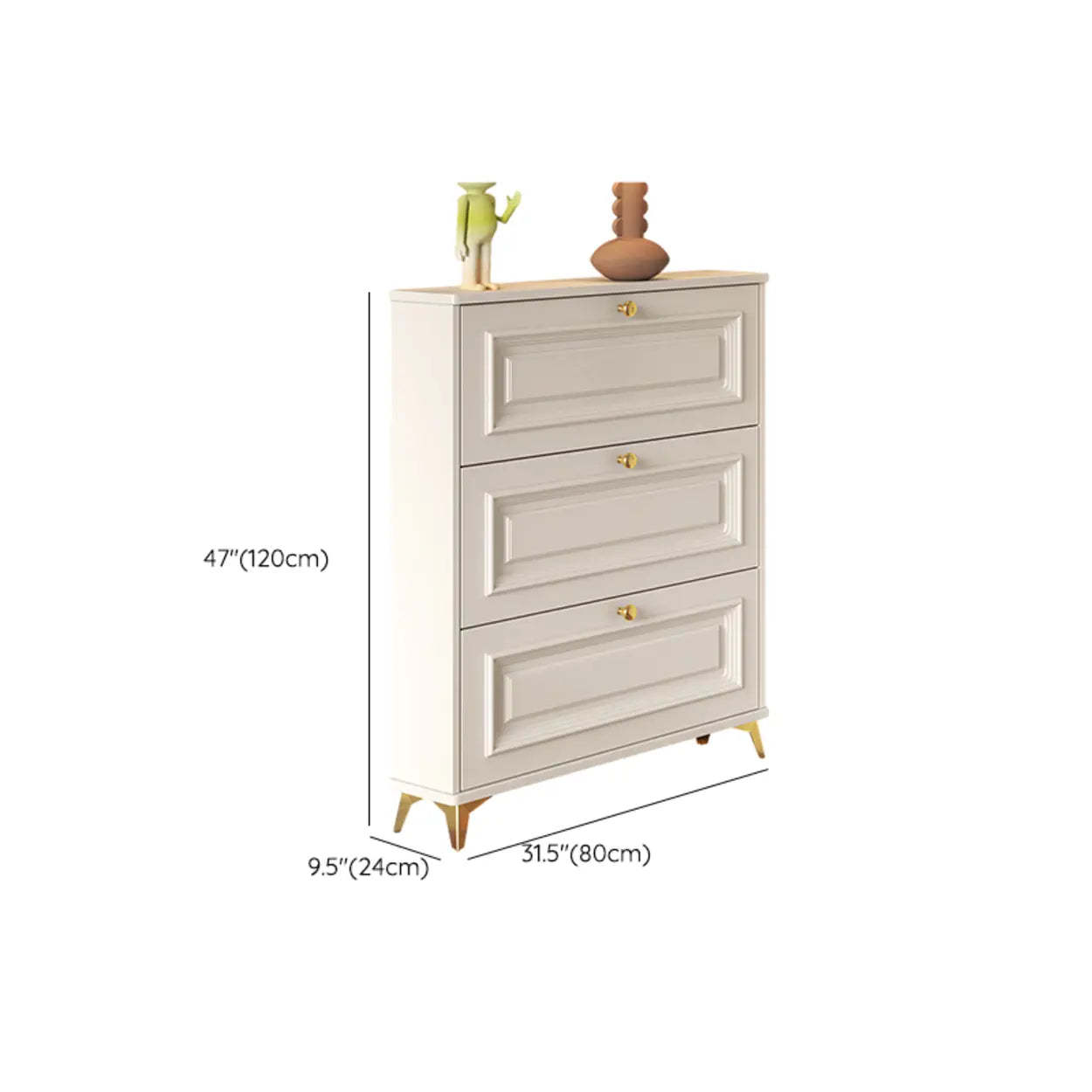Wood Hallway Drop-Front Shoe Cabinet