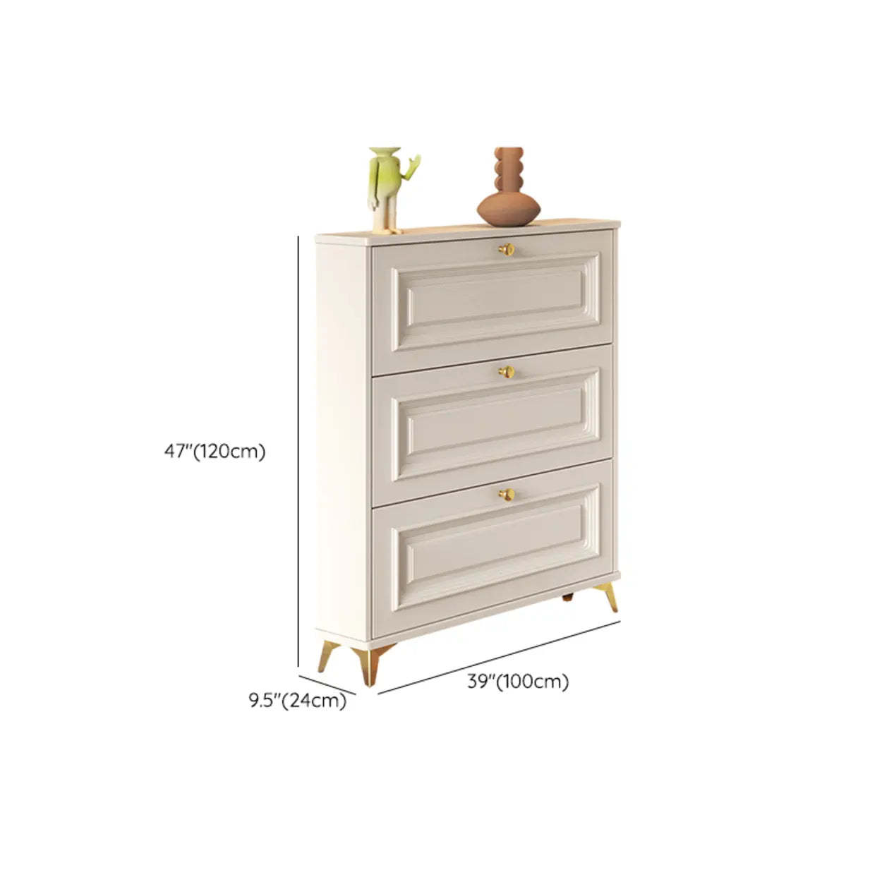 Wood Hallway Drop-Front Shoe Cabinet