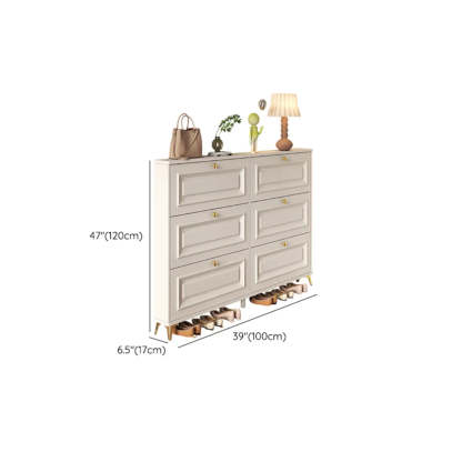 Wood Hallway Drop-Front Shoe Cabinet