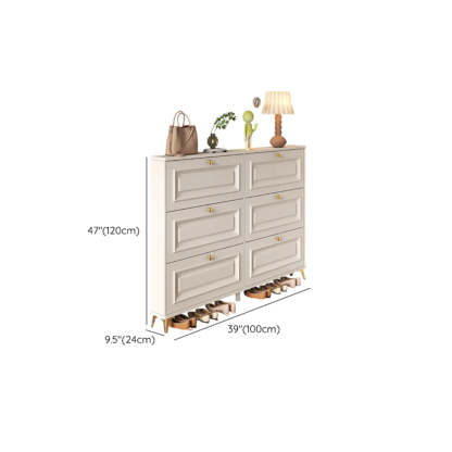 Wood Hallway Drop-Front Shoe Cabinet