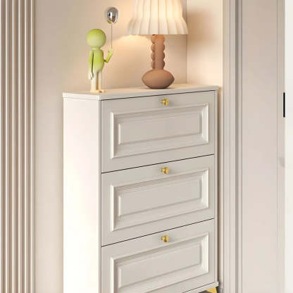 Wood Hallway Drop-Front Shoe Cabinet