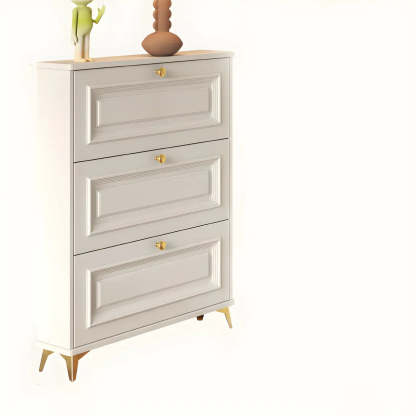 Wood Hallway Drop-Front Shoe Cabinet